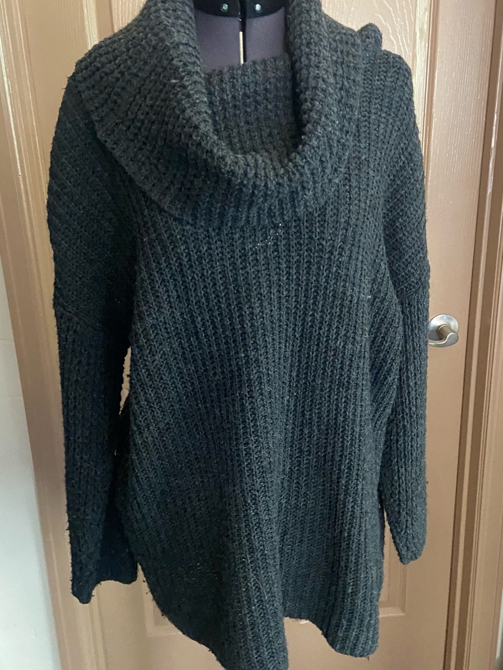 H&M Black Chunky Cowl-Neck Sweater